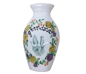 Redlands Floral Handprint Vase