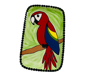 Redlands Scarlet Macaw Plate