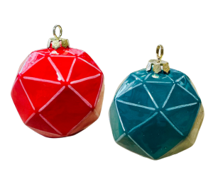 Redlands Jewel Toned Faceted Ornament