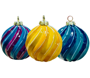 Redlands Jewel Toned Spiral Ornament